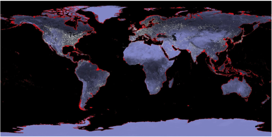 Sea Level Rise world map