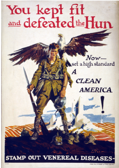 You kept fit and defeated the Hun - now set a high standard, a clean America! (crop) poster