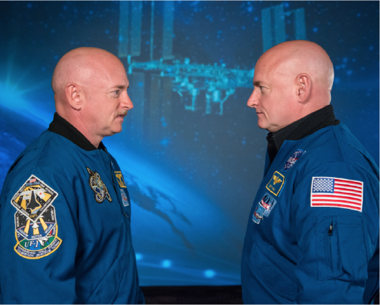 Mark and Scott Kelly at the Johnson Space Center, Houston Texas 