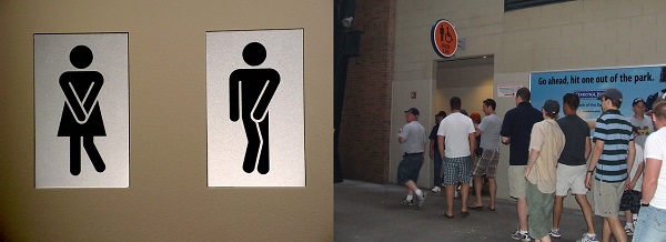 bathroom signs and lineup