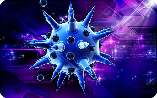 Illustration of a flu virus