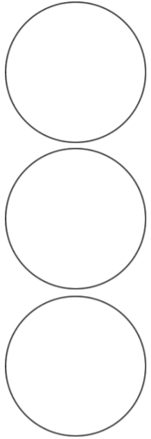 Three circles arranged vertically, presented to for students to draw tissues