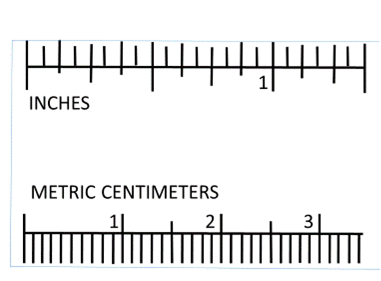 ruler showing inches and centimeter scale