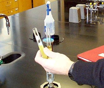 The mouths of test tubes are passed through the bunsen burner to even further sterilize the process.