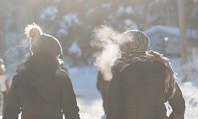 winter breath steam