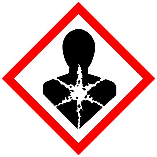 is a sign containing the symbol for health hazard