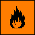 the hazard symbol for flammable substances.