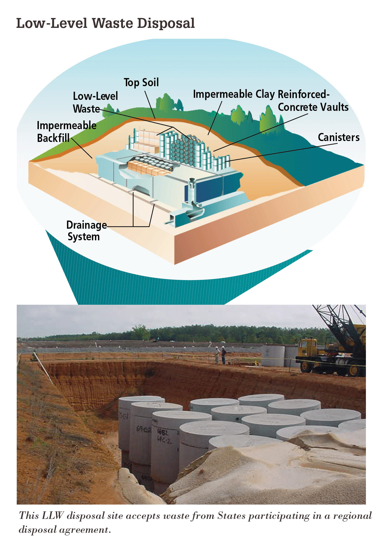 Section of a low-level radioactive waste disposal facility