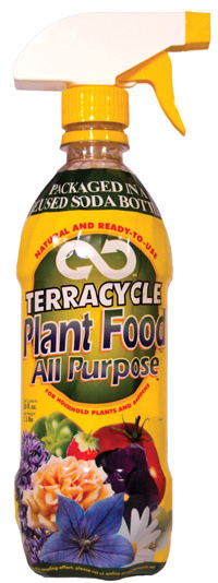 A bottle of TerraCycle plant food.
