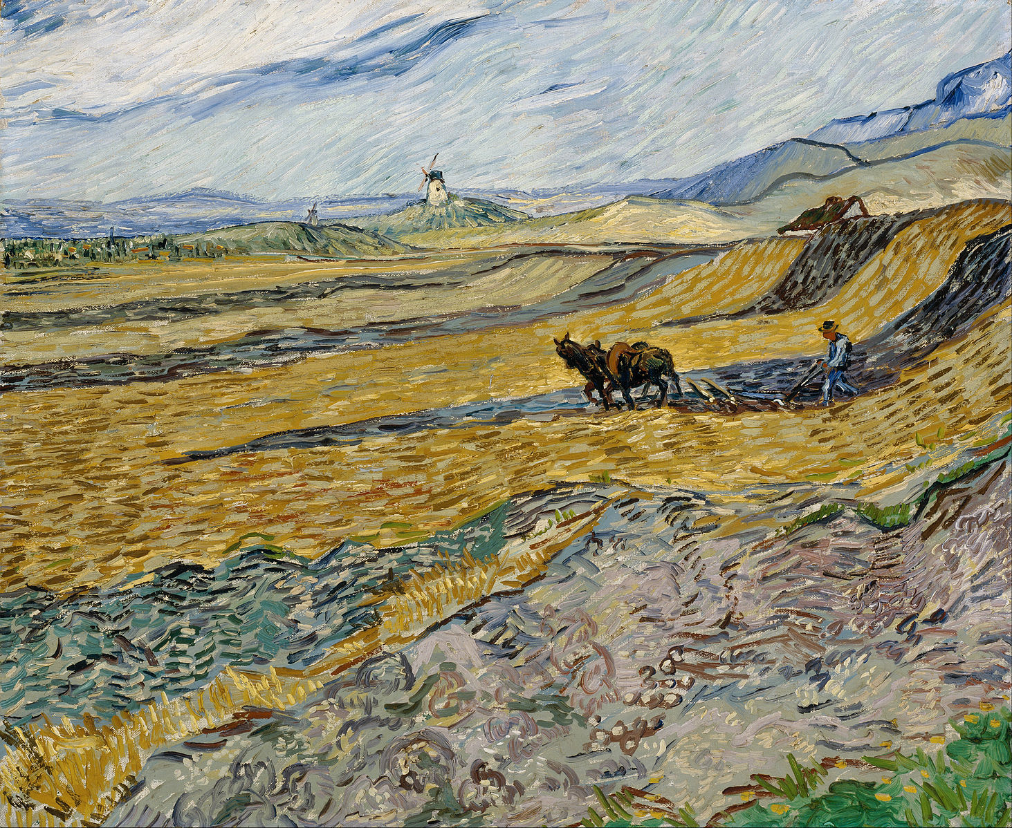 the painting Enclosed Field with Ploughman