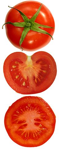 Sección transversal de un tomate