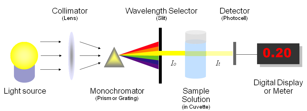 diagram of how a spectrophotometer works
