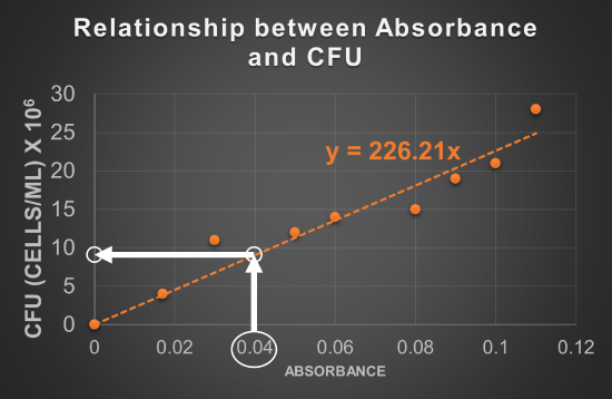 relationship between CFU and absorbance exercise