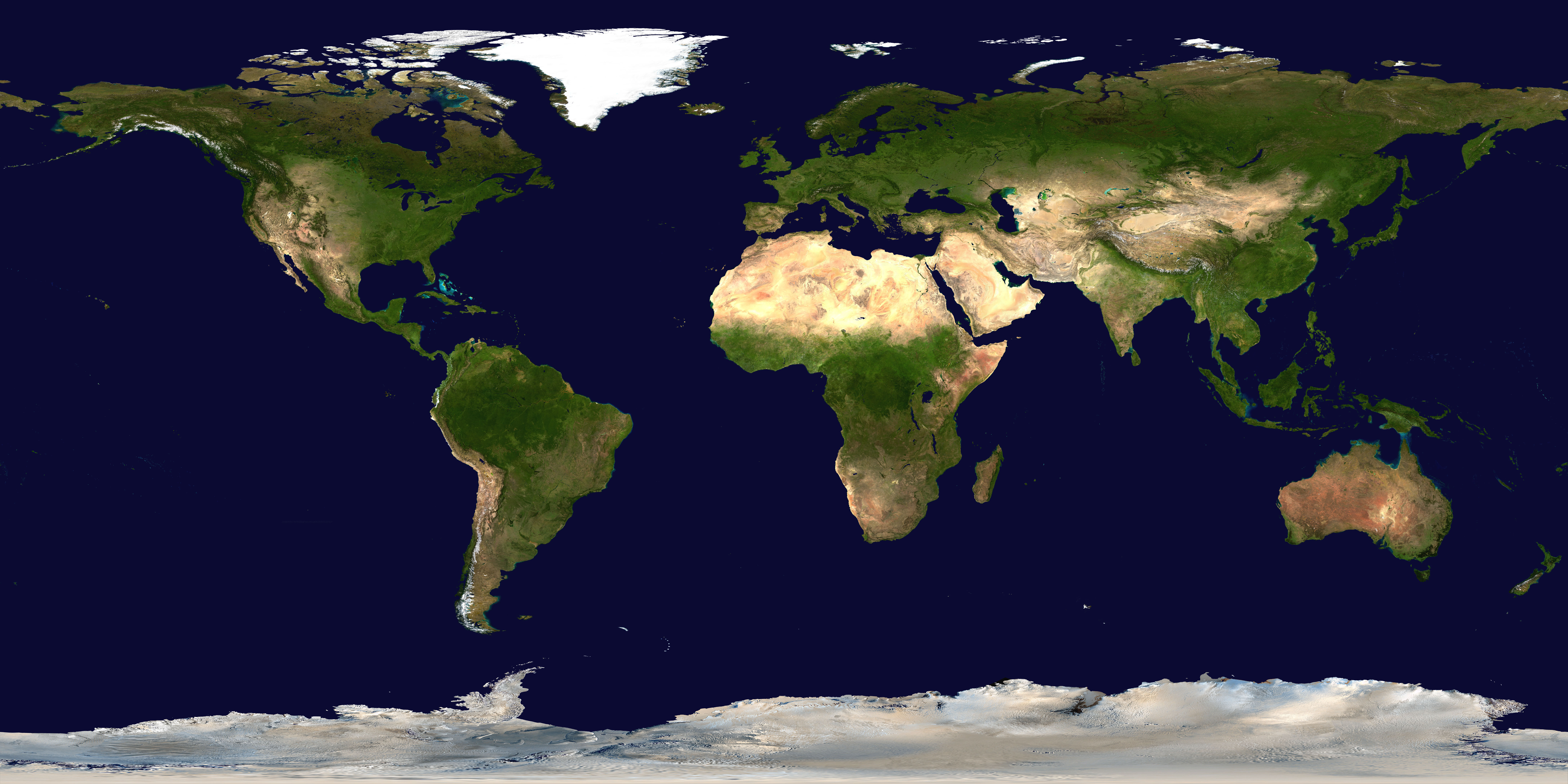 Image of the Earth's Surface with clouds removed from Terra Satellite imagery.
